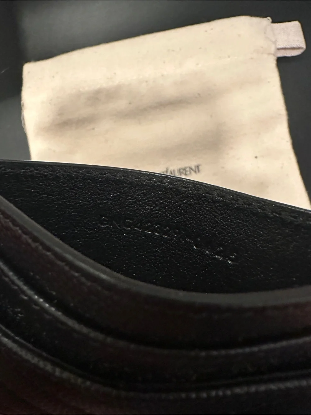 Saint Laurent Black Quilted Leather Card Case with Gold YSL Emblem